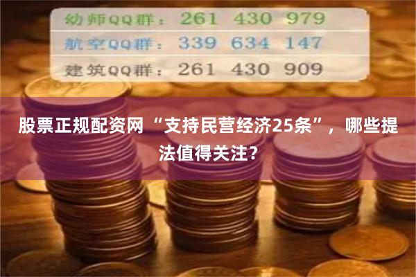 股票正规配资网 “支持民营经济25条”，哪些提法值得关注？