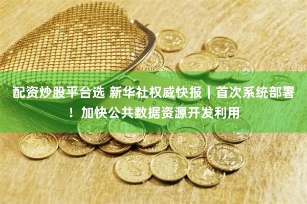 配资炒股平台选 新华社权威快报｜首次系统部署！加快公共数据资源开发利用